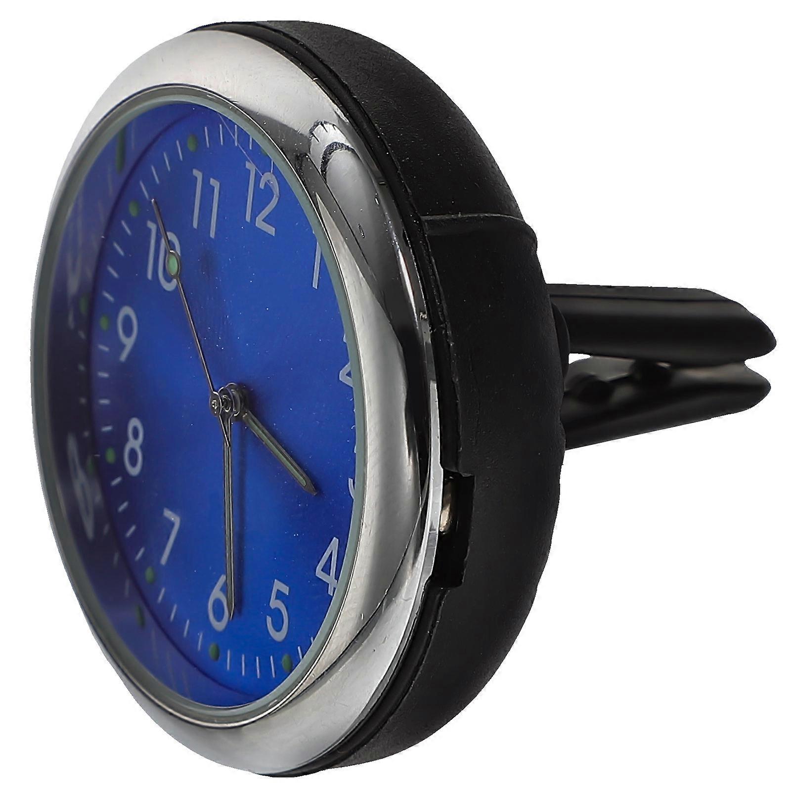 Night Quartz Clock for Car Air Vent with Blue Luminous Pointer