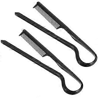 2 stuks Haarkammen Stijltang Kam V-vormig Kapsel Kapperskammen Stylingtool Zwart