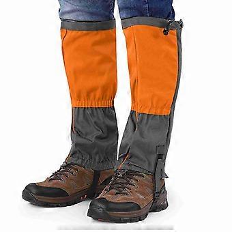 Hiking Leg Gaiters Waterproof Oxford Fabric Adjustable Boot Covers for Hunting and Climbing Orange