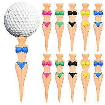 10 Pcs Golf Tees Creative Bikini Lady Shaped Golf Nails Golf Training Practicing Accessories PC