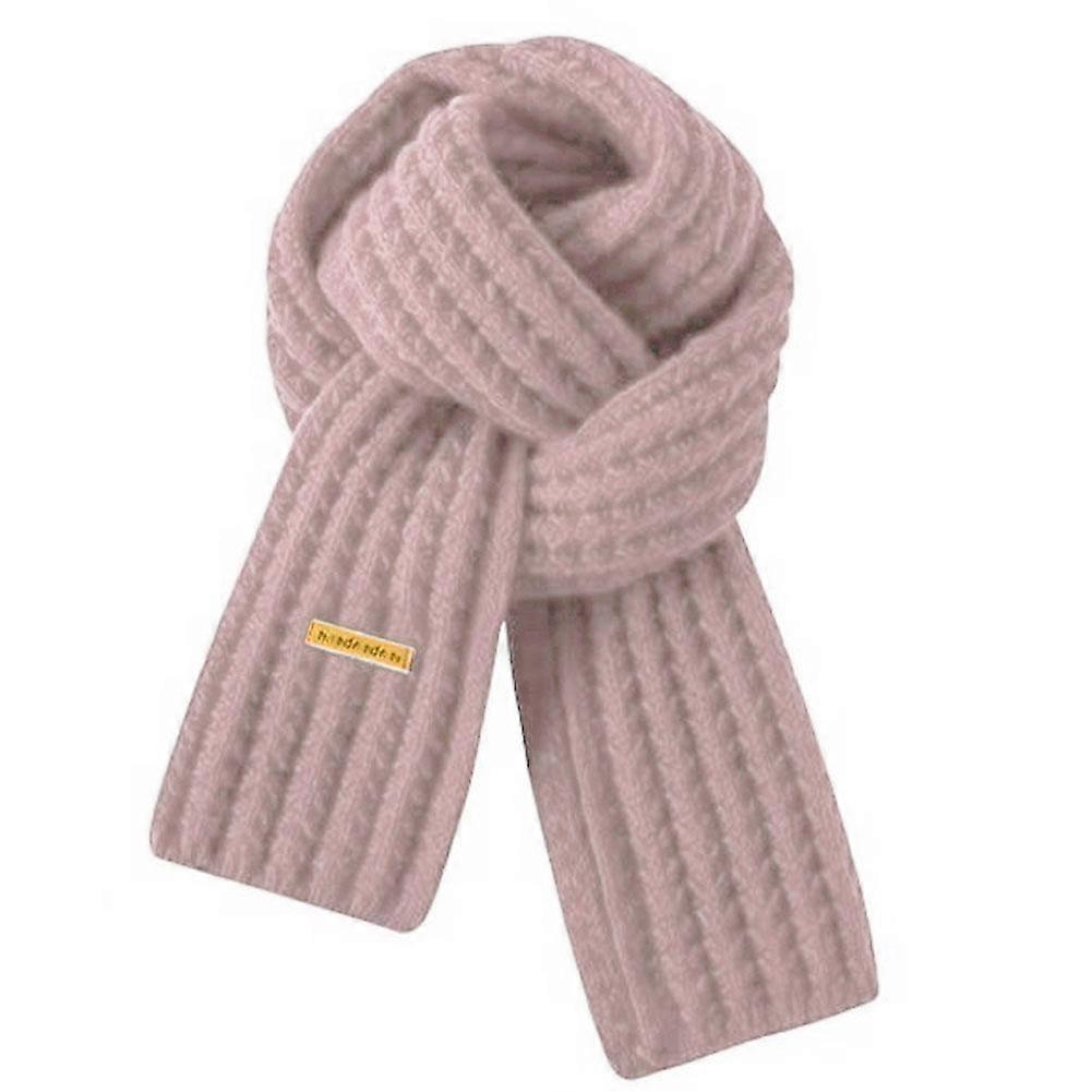 Pink Polyester Scarf - Winter Commute Cold Comfort Versatile Wrapping Ribbed