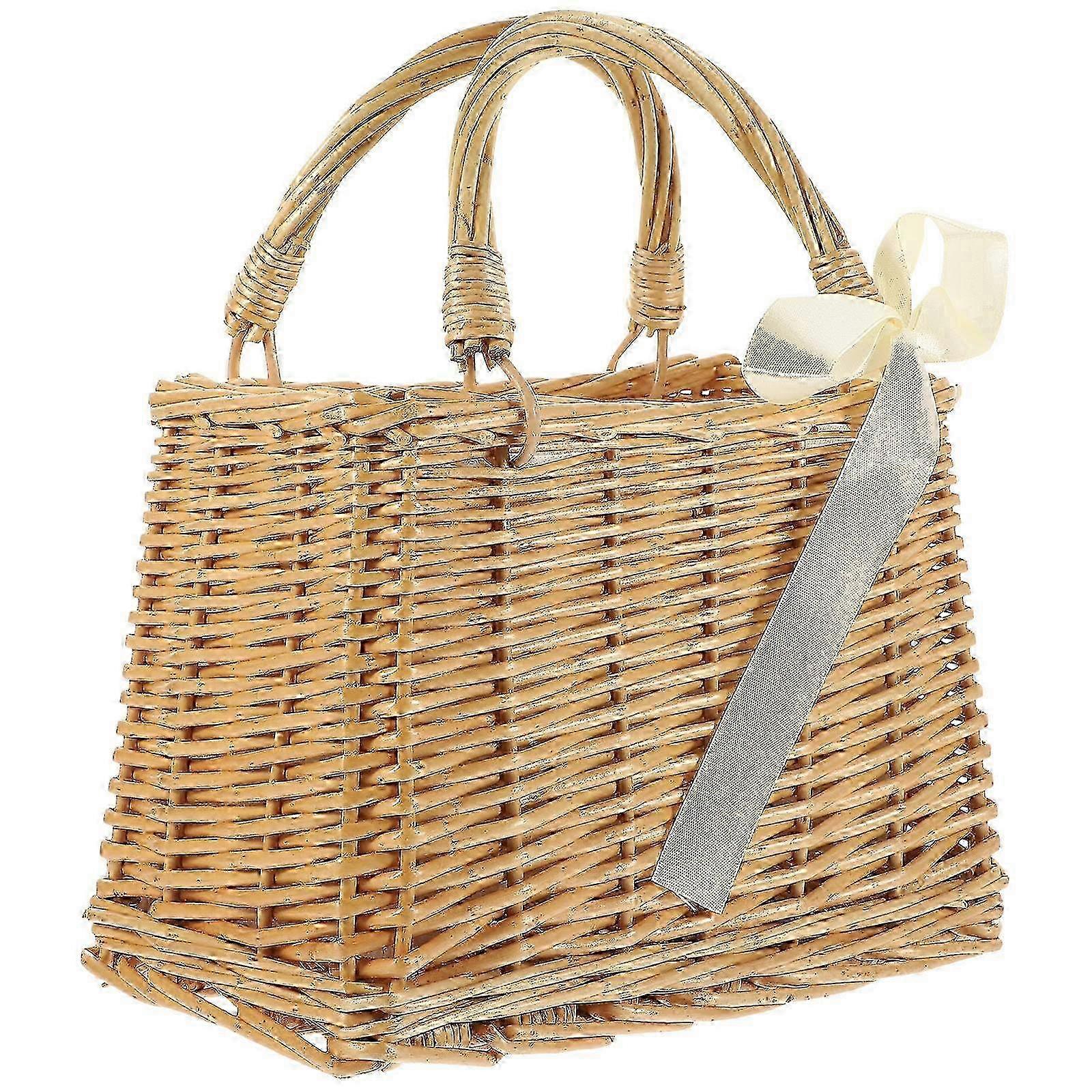 Square Natural Wicker Storage Basket