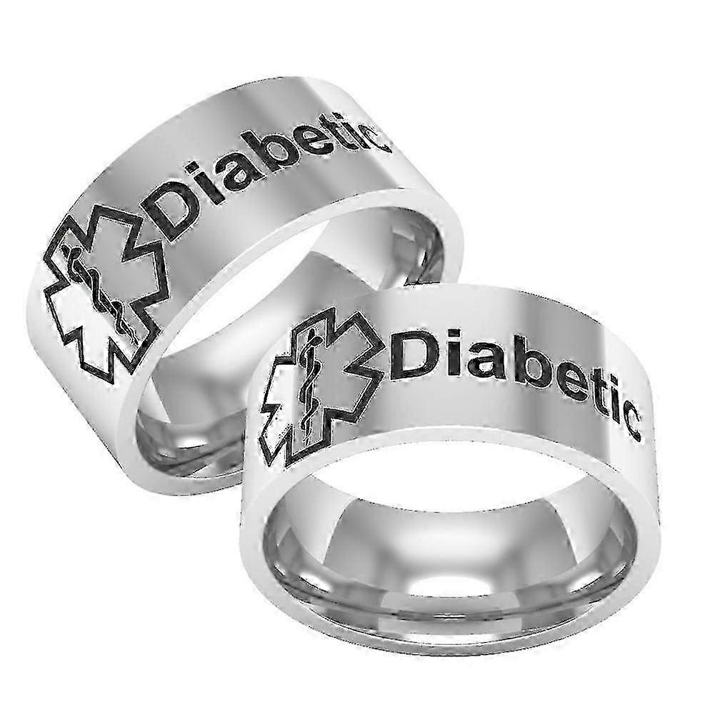 Wide Band Diabetic Alert Titanium Ring