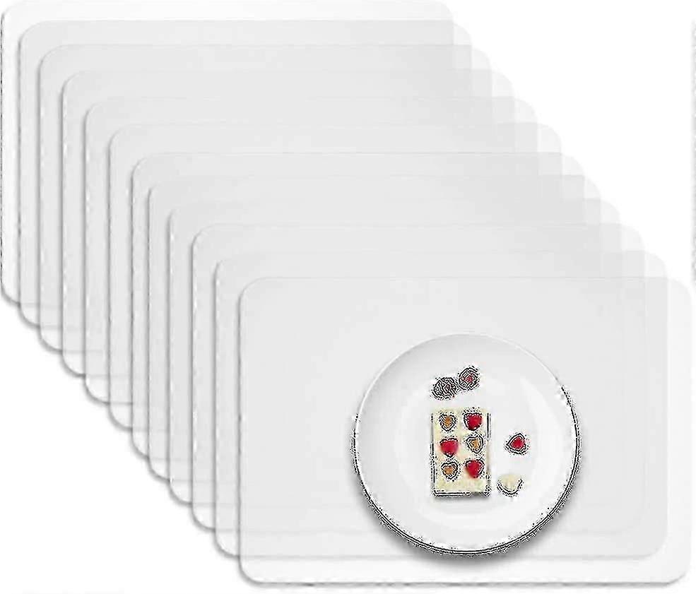12 Pcs Placemat Transparent Washable, Suitable Compatible with Kitchen