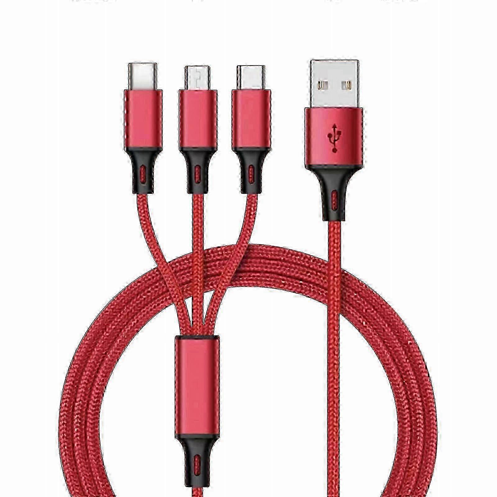 Nylon 3-in-1 USB Multi Charging Cable