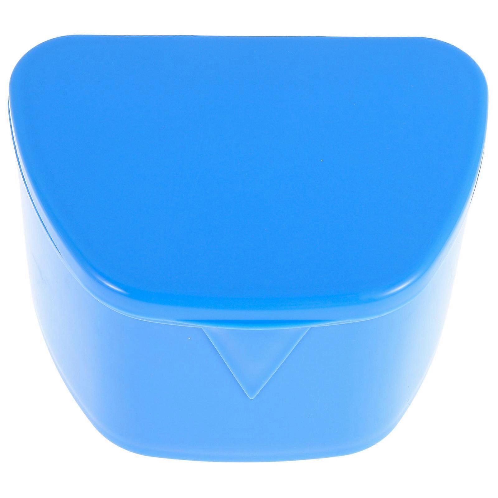 Plastic Retainer Storage Case for Protection Dark Blue Teeth Box