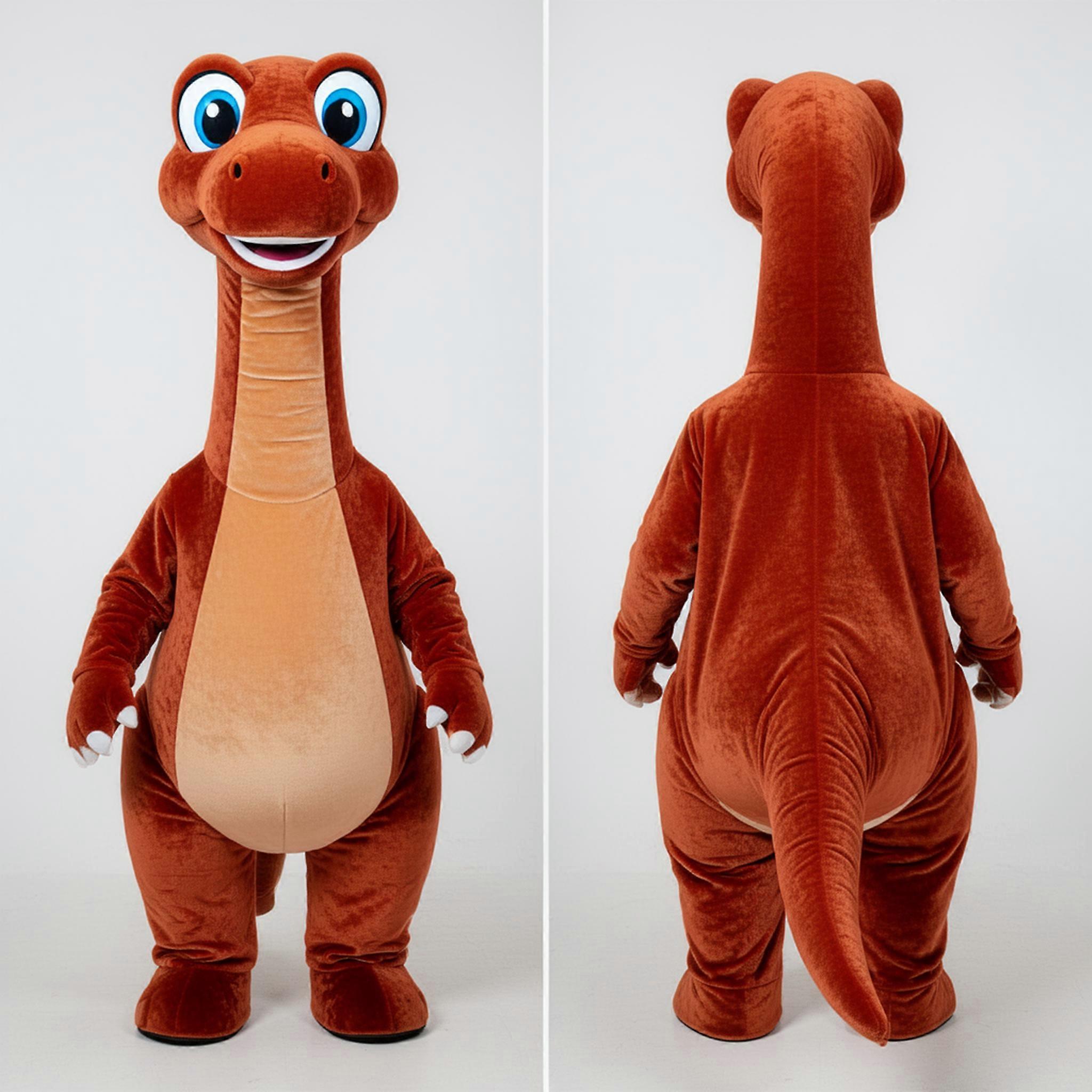 MASTICOT Rust Orange Gentle Diplodocus Mascot