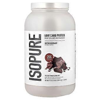 Isopure, proszek proteinowy o niskiej zawartości węglowodanów, czekolada holenderska, 3,07 funta (1,39 kg)