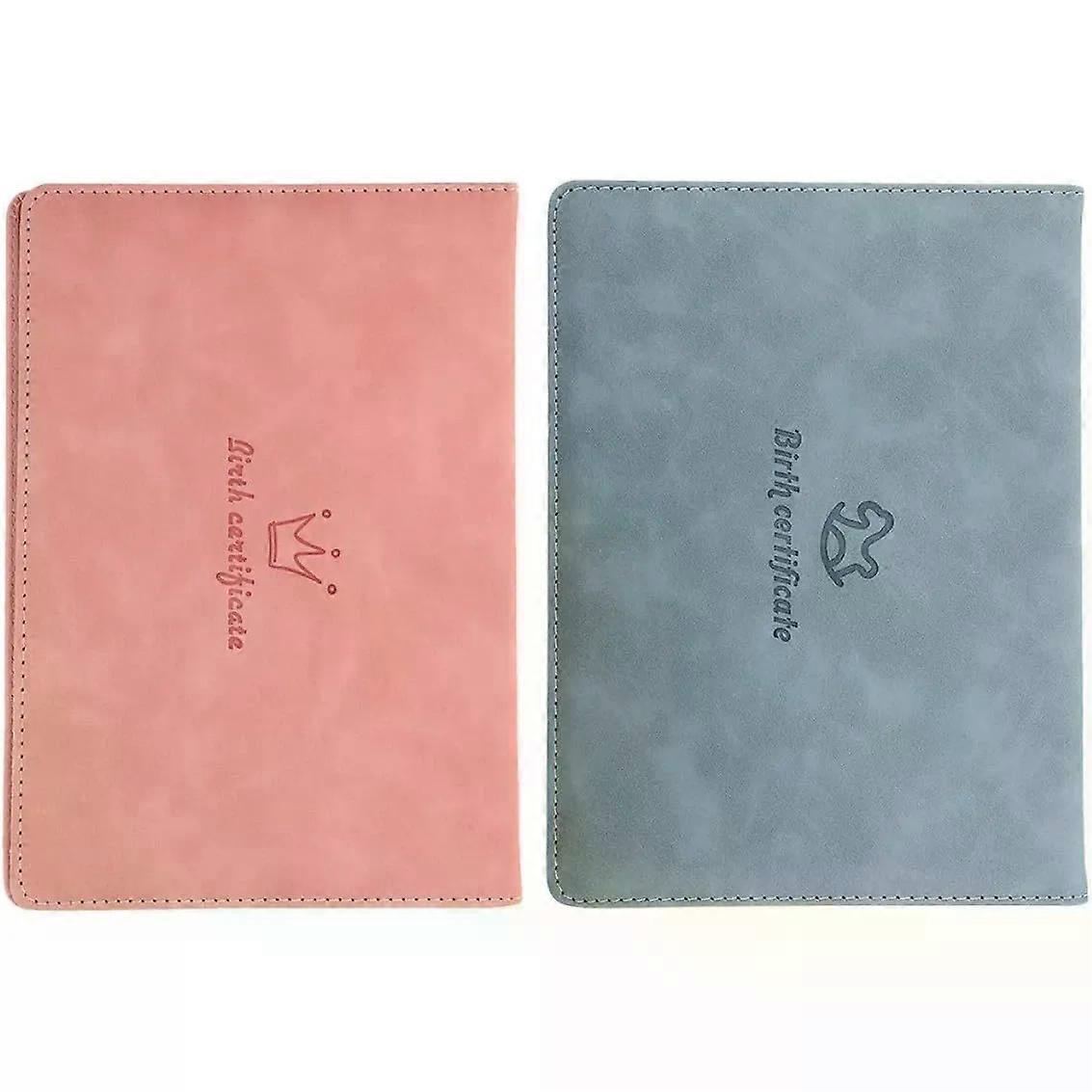 2pcs Baby Birth Certificate Holder Practical Case with Artificial Leather