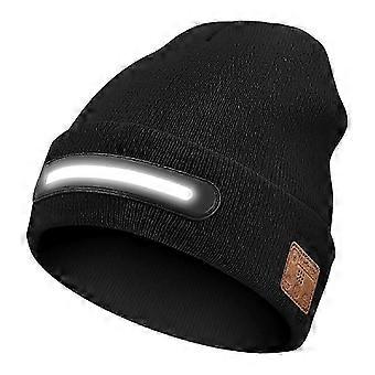 LED Bluetooth Music Beanie Hat For Men Women USB Rechargeable Headlamp Warm Winter Knit Cap Perfect Parties Festivals Night Events