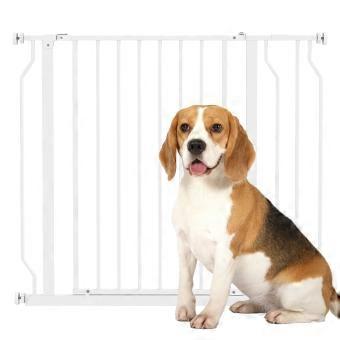 HOMAIRE Uittrekbare veiligheidsbarrière voor huisdieren, geschikt voor honden en baby's, met een verstelbare breedte van 0-140 cm, in de kleur wit.