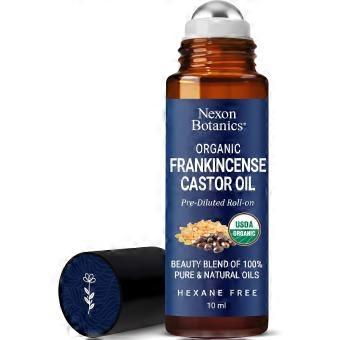 Organic Castor Oil and Frankincense Eye Roller for Under Eye Bags - 10 ml