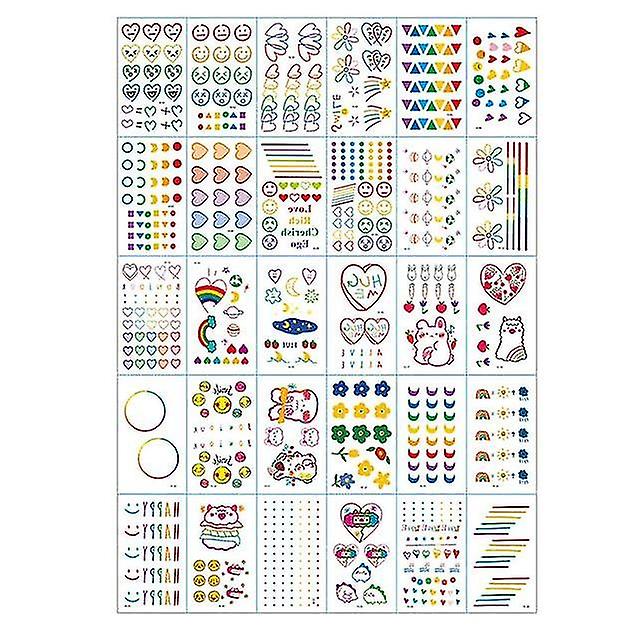 Autocollant de tatouage réutilisable temporaire Tatouage Pochoir Glitter Paint Tattoo For Face