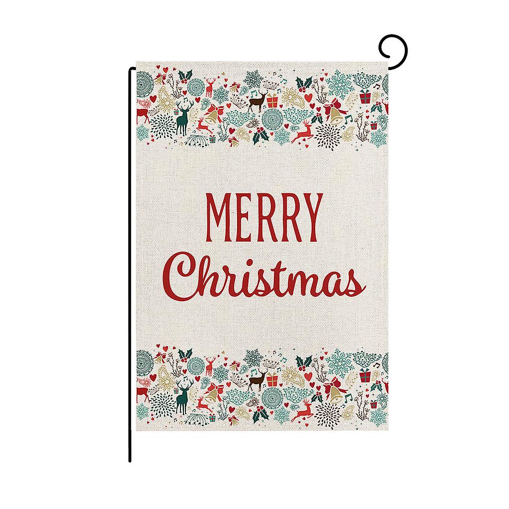 Merry Christmas Garden Flag Xmas Patterns Flags Double-Sided Print Rustic Winter