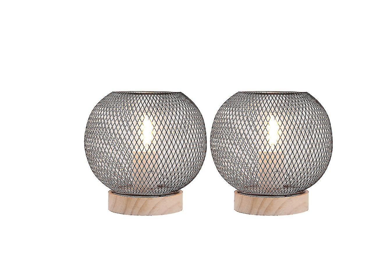 Modern Wooden Base Table Lamp 2pcs