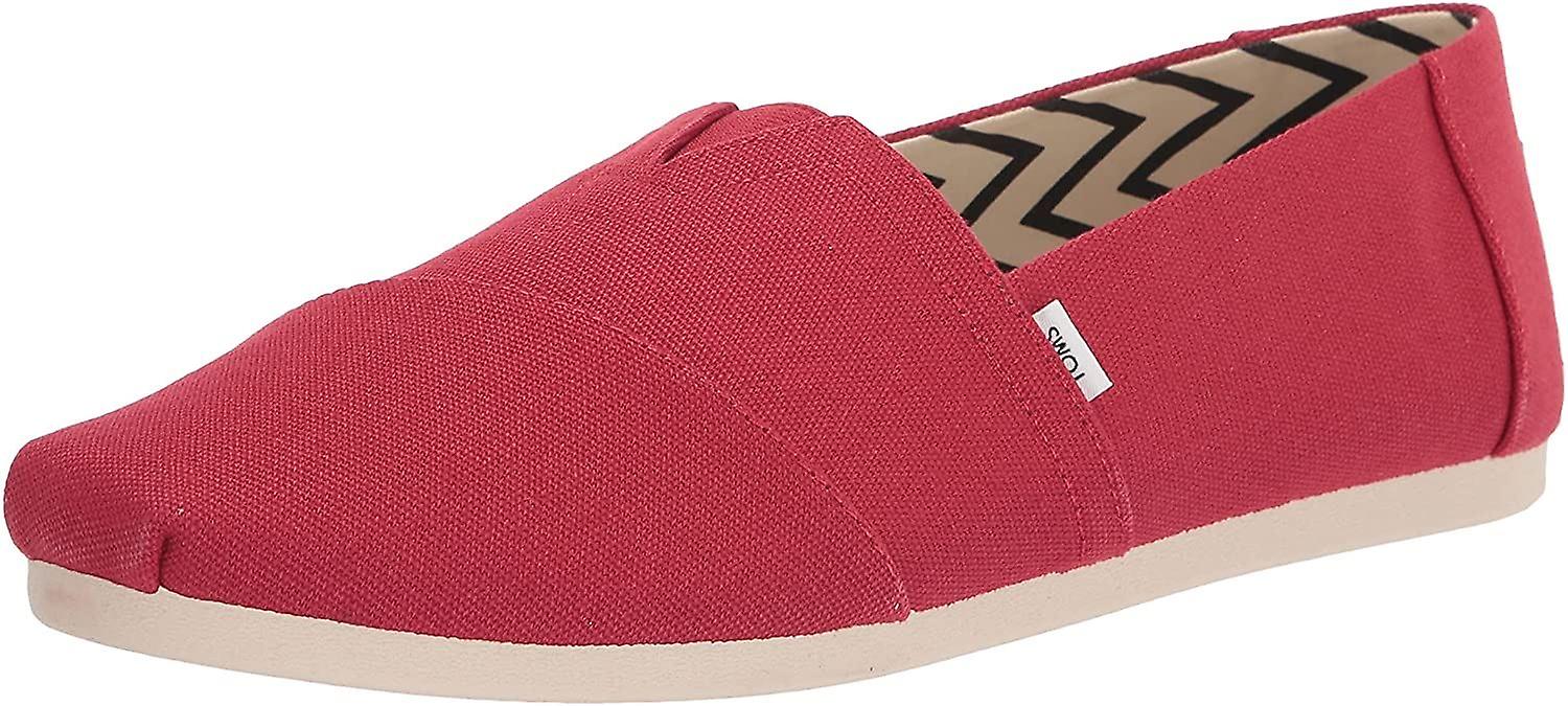 Toms Classic Red White Recycled Cotton Mens Espadrilles Slipons Shoes