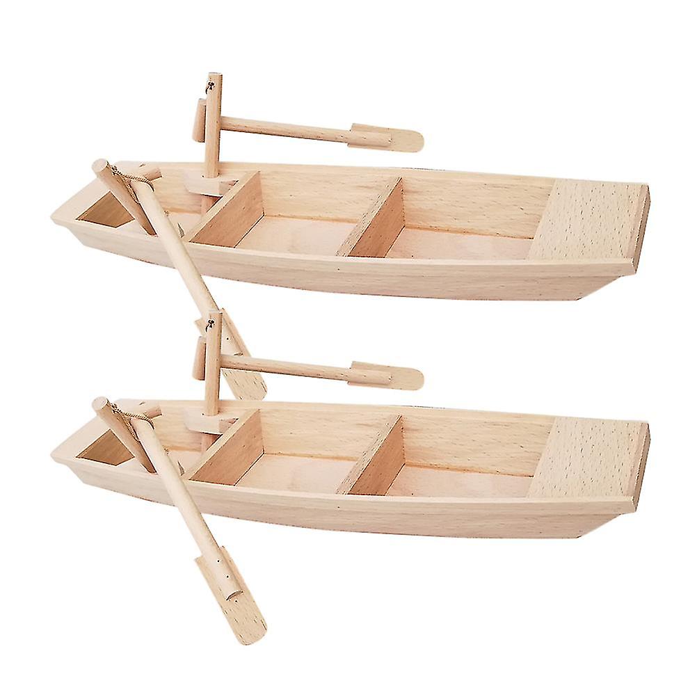 2pcs מיני סירה מעץ דגם סירת דיג קטנה מעץ סירת דיג קטנה דגם סירה לקישוט משרד הבית