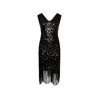 1920s Flapper Dress V Neck Sequin Beaded Dress Roaring 20s Gatsby Fringe  Party Dress | Fruugo UK