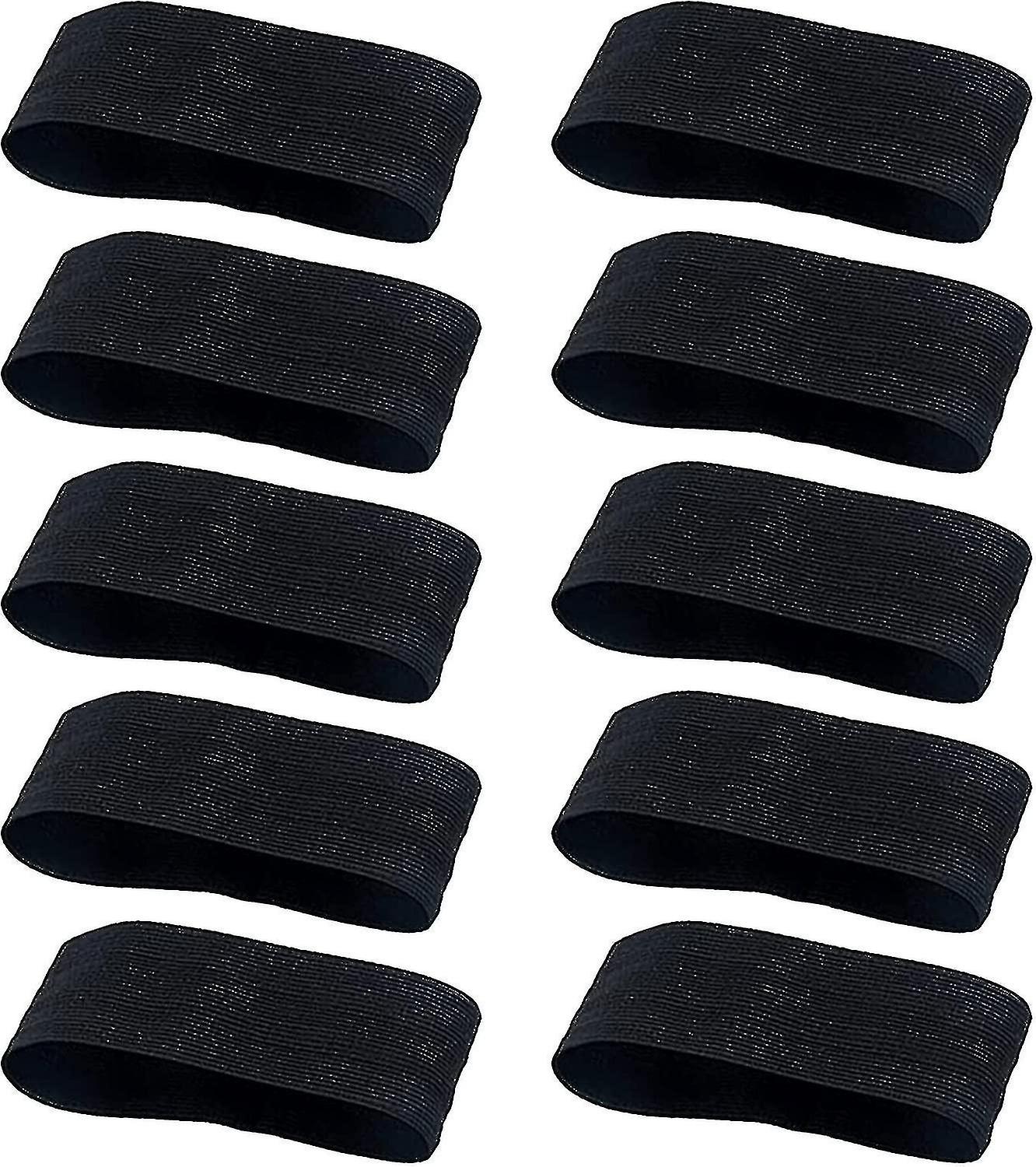 10 stk sorte armbånd fodbold, elastiske sorte armbånd sørgebånd, loop sort