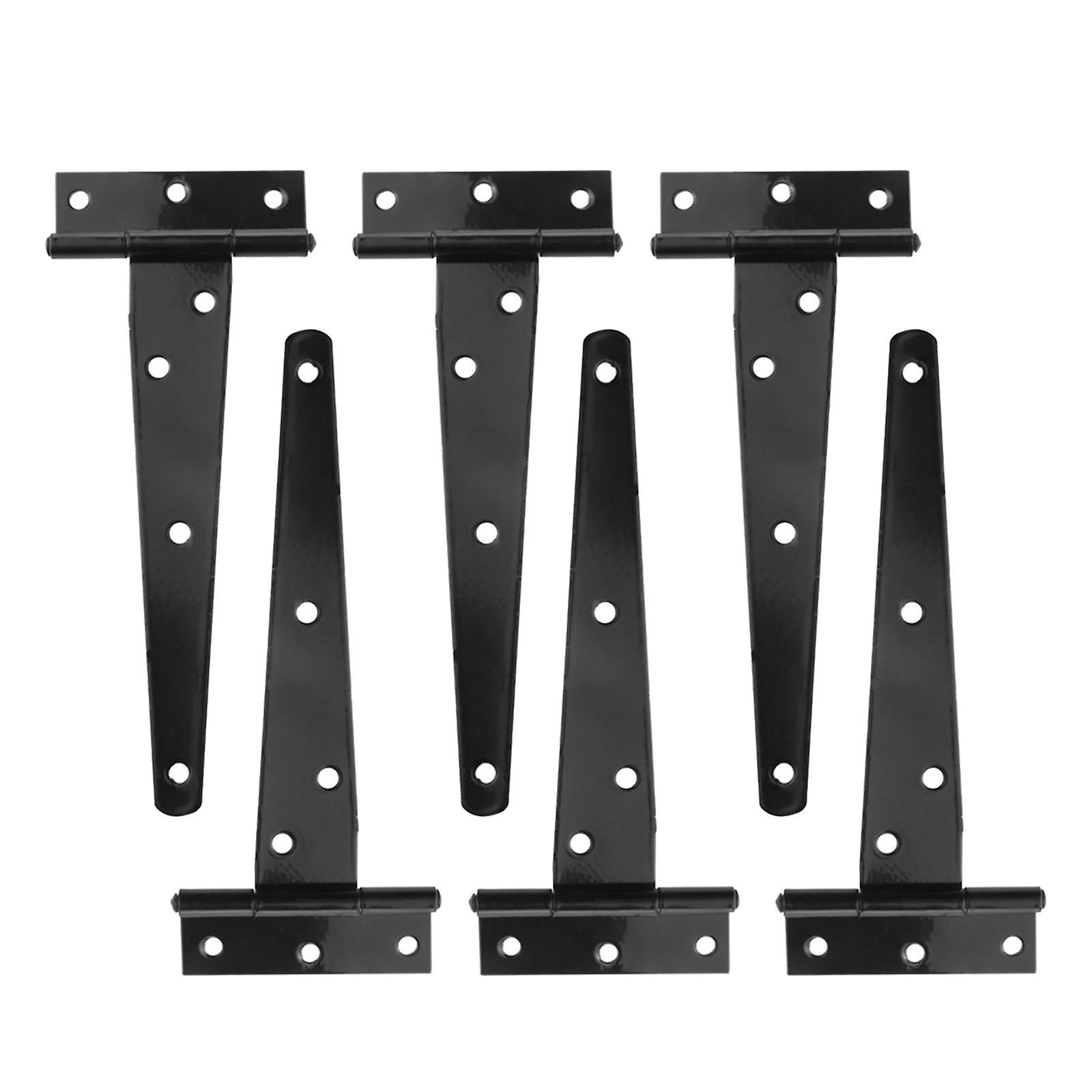 T Strap Hinge Rustproof Black Triangular Hinge T Hinge for Barn Door Cabinet 6inches