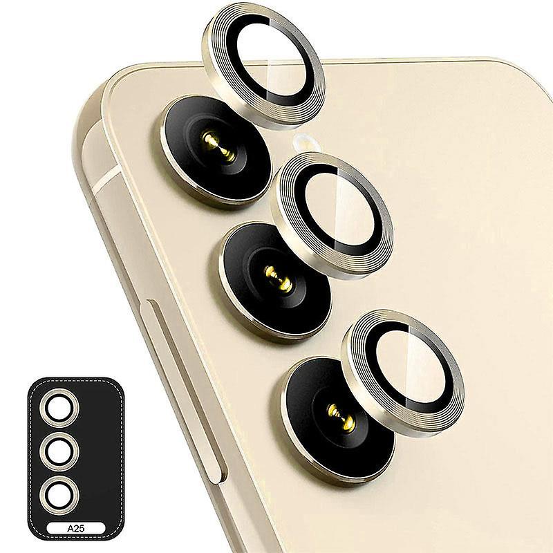 1 Set Camera Lens Film For Samsung Galaxy A25 5G Tempered Glass+Aluminum Alloy Ring Lens Protector C