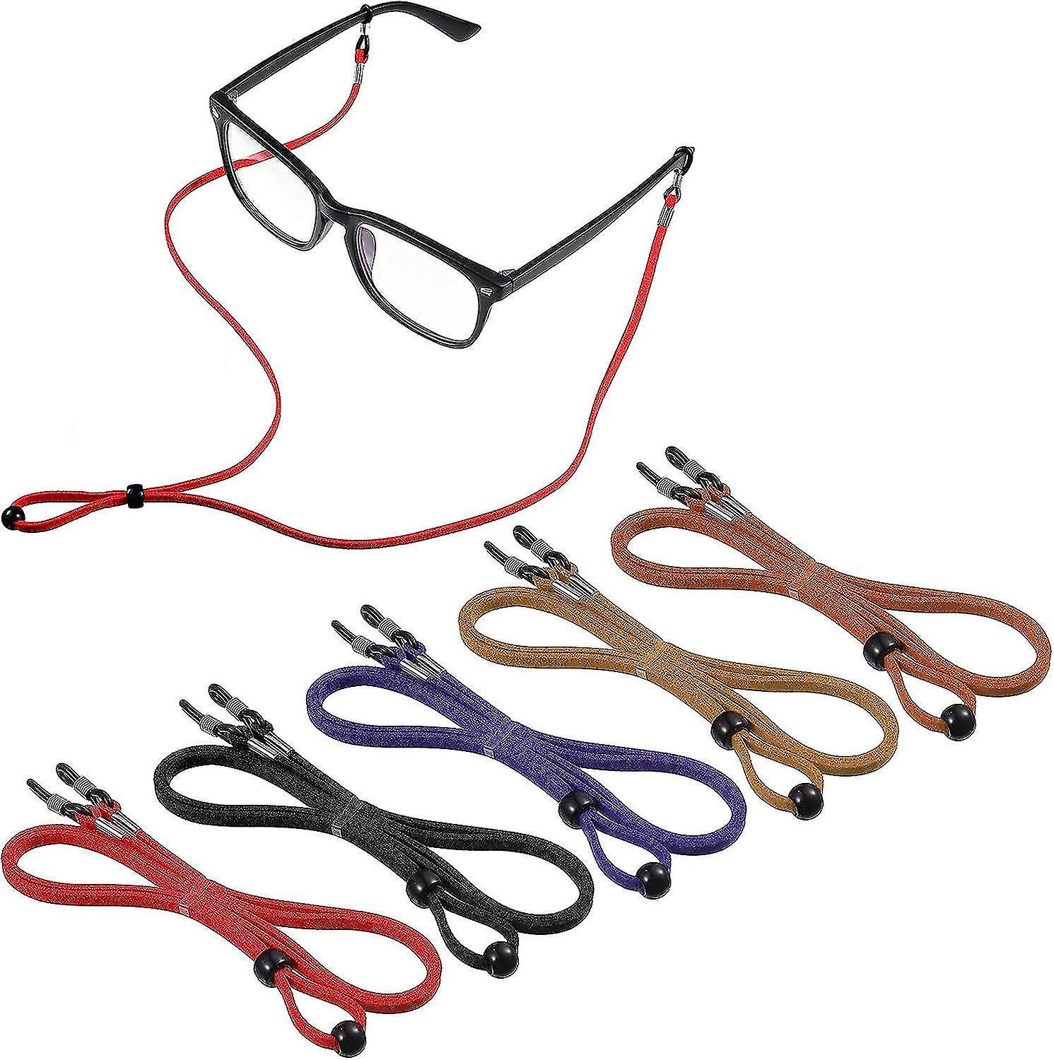 5pcs Eyeglass Strap Chains Cord Adjustable, Multi-color Pu Leather Glasses Strap