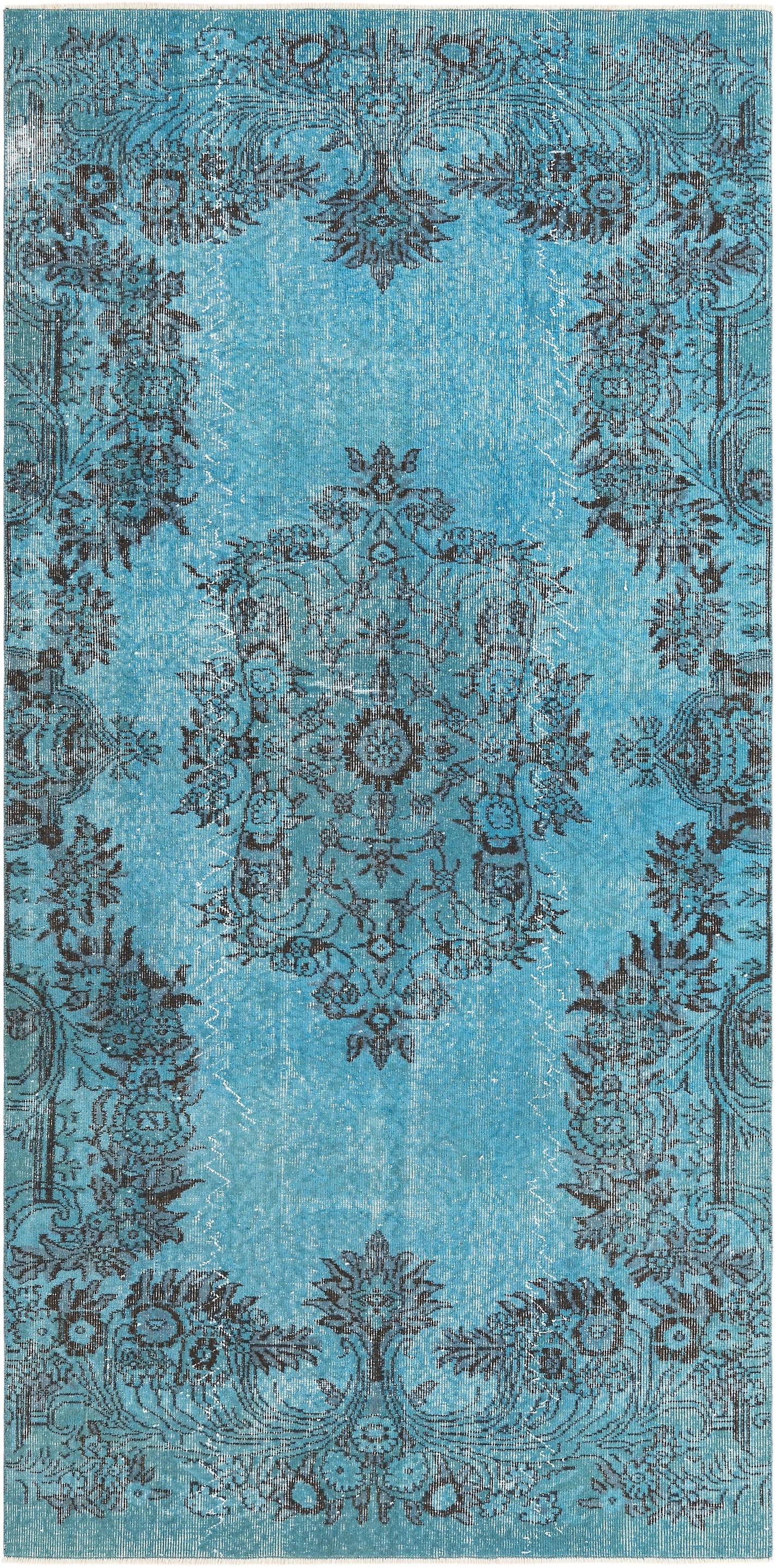 Hadorn Ultra Vintage 142x287 带浅蓝色手工火鸡地毯