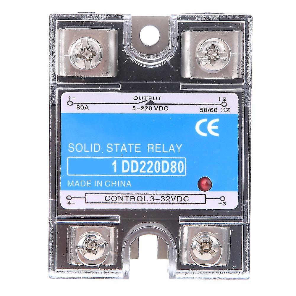Ρελέ στερεάς κατάστασης DC DC SSR με την είσοδο 3 - 32VDC, φορτίο 5 - 220VDC, 80A