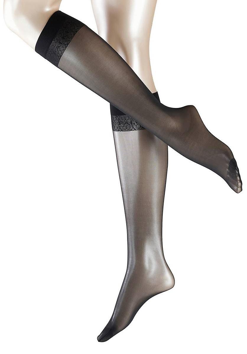 Falke Matte Deluxe 20 deniers Transparent mat haute de genou, collants - noir