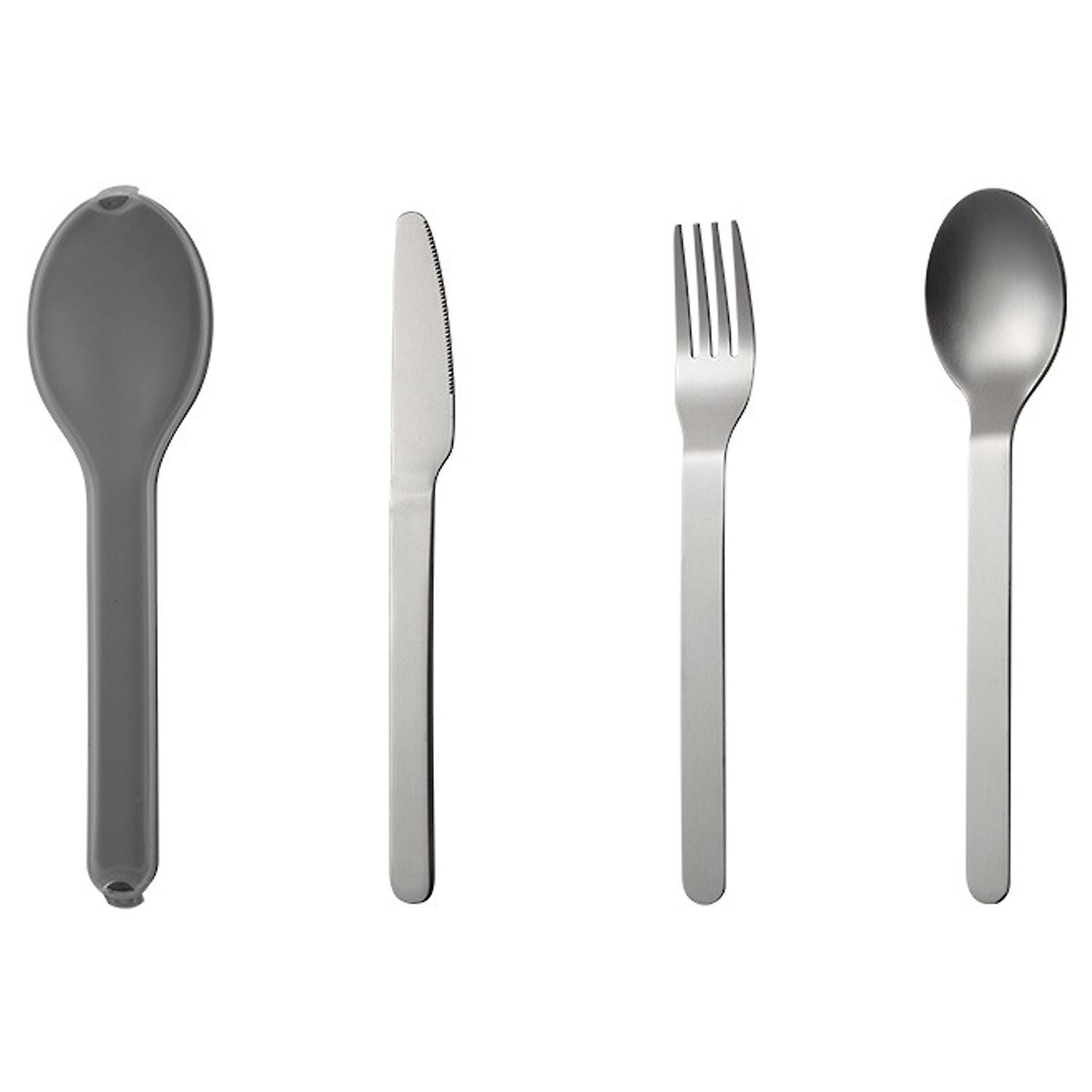 1 Set Cutlery Set Rustproof Stainless Steel Long Handle Spoon Fork Cutter Tableware Set for Camping