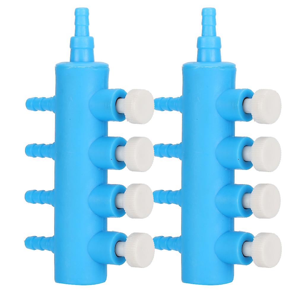 2 Pack Aquarium Air Splitter Oxygen Pump Adapter 4 Way