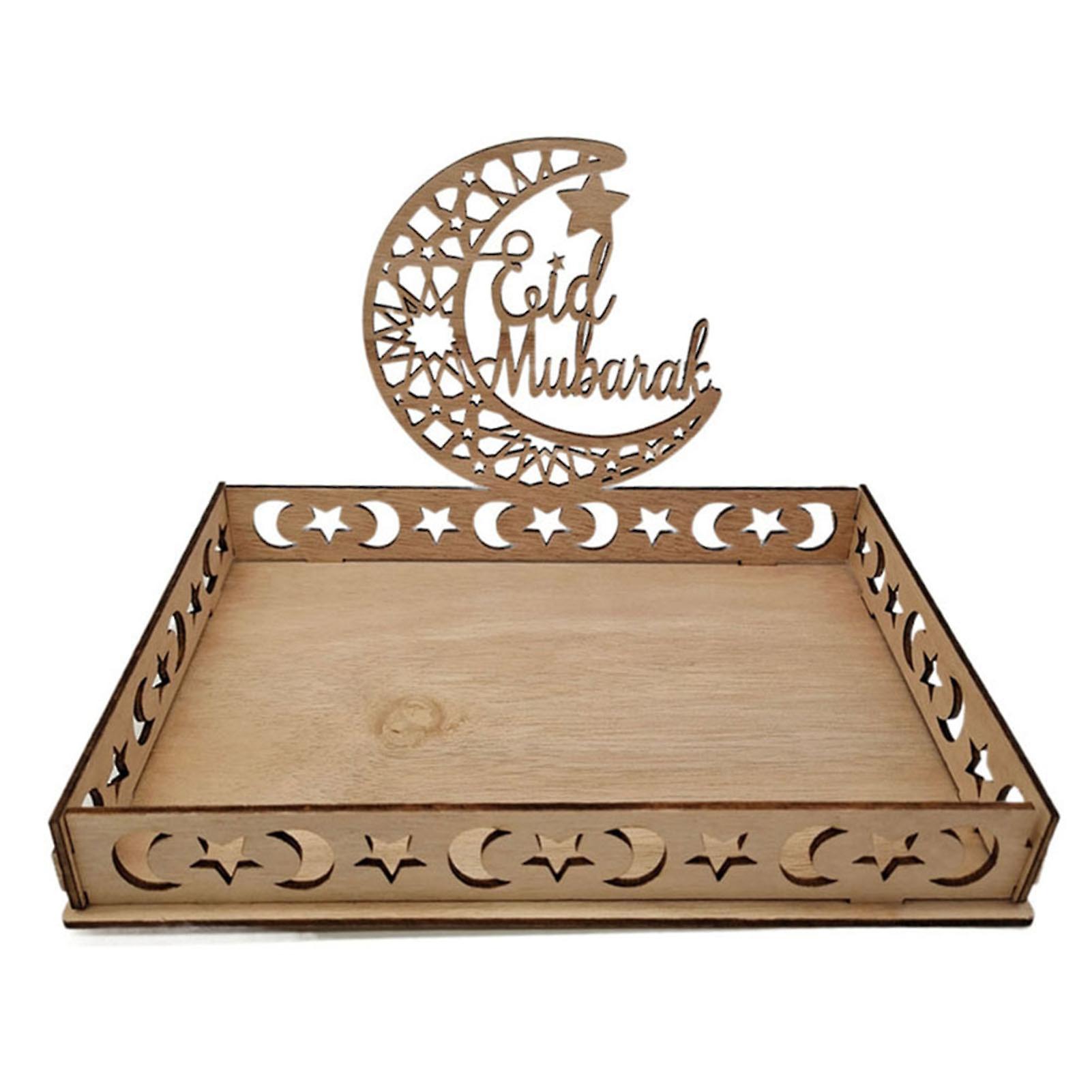 Ramadan Wooden Tray Eid Plates Ramadan Decorations Serving Tableware