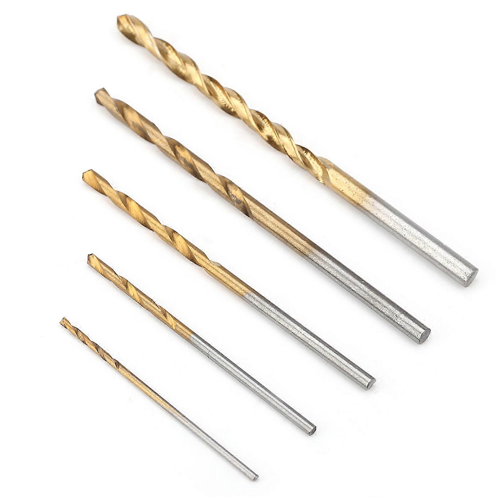 50Pcs Mini High Speed Steel Plating Titanium Straight Hand Twist Drill Bits Tool