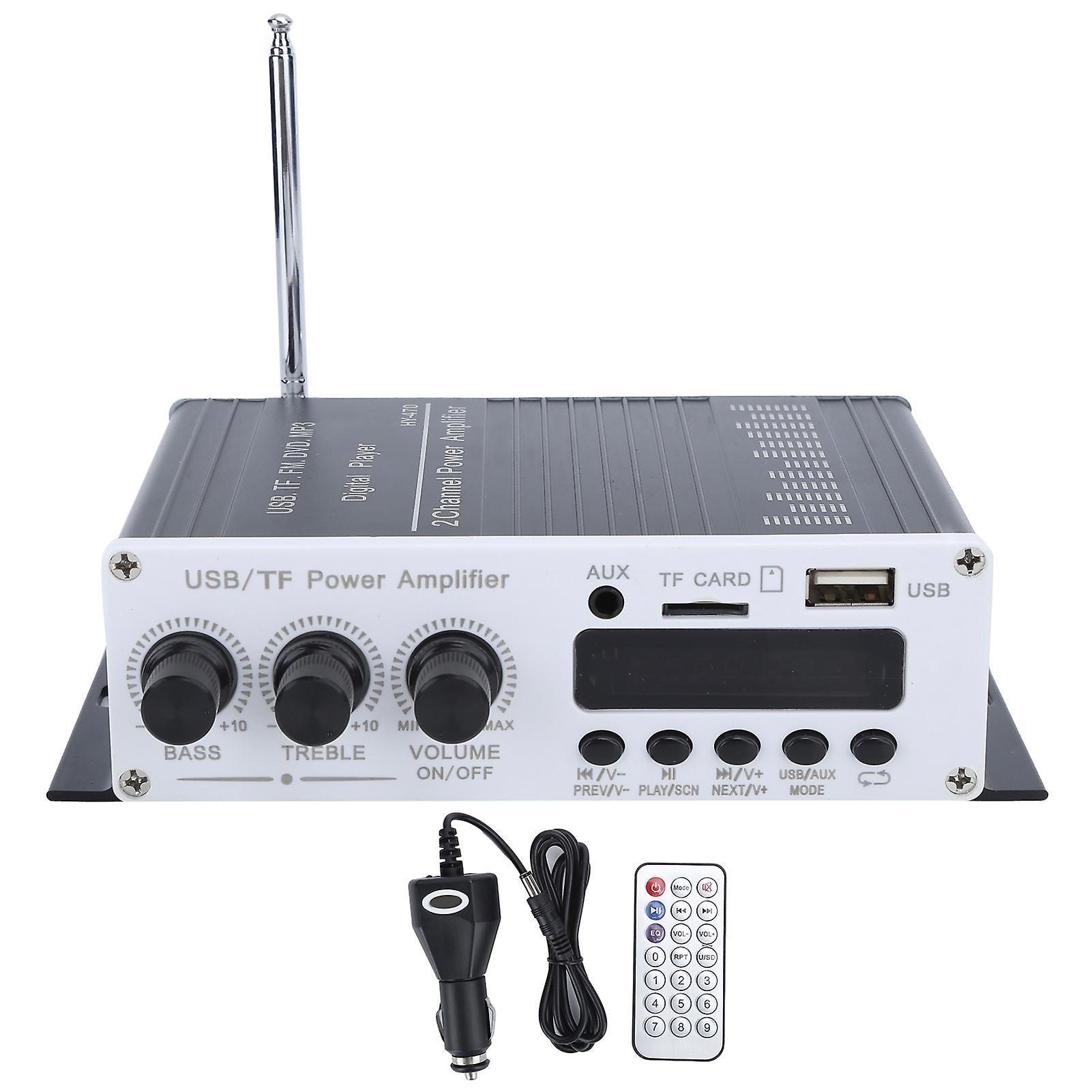 USB Bluetooth 4.2 Car HiFi Stereo Amplifier with FM Radio and Digital Display