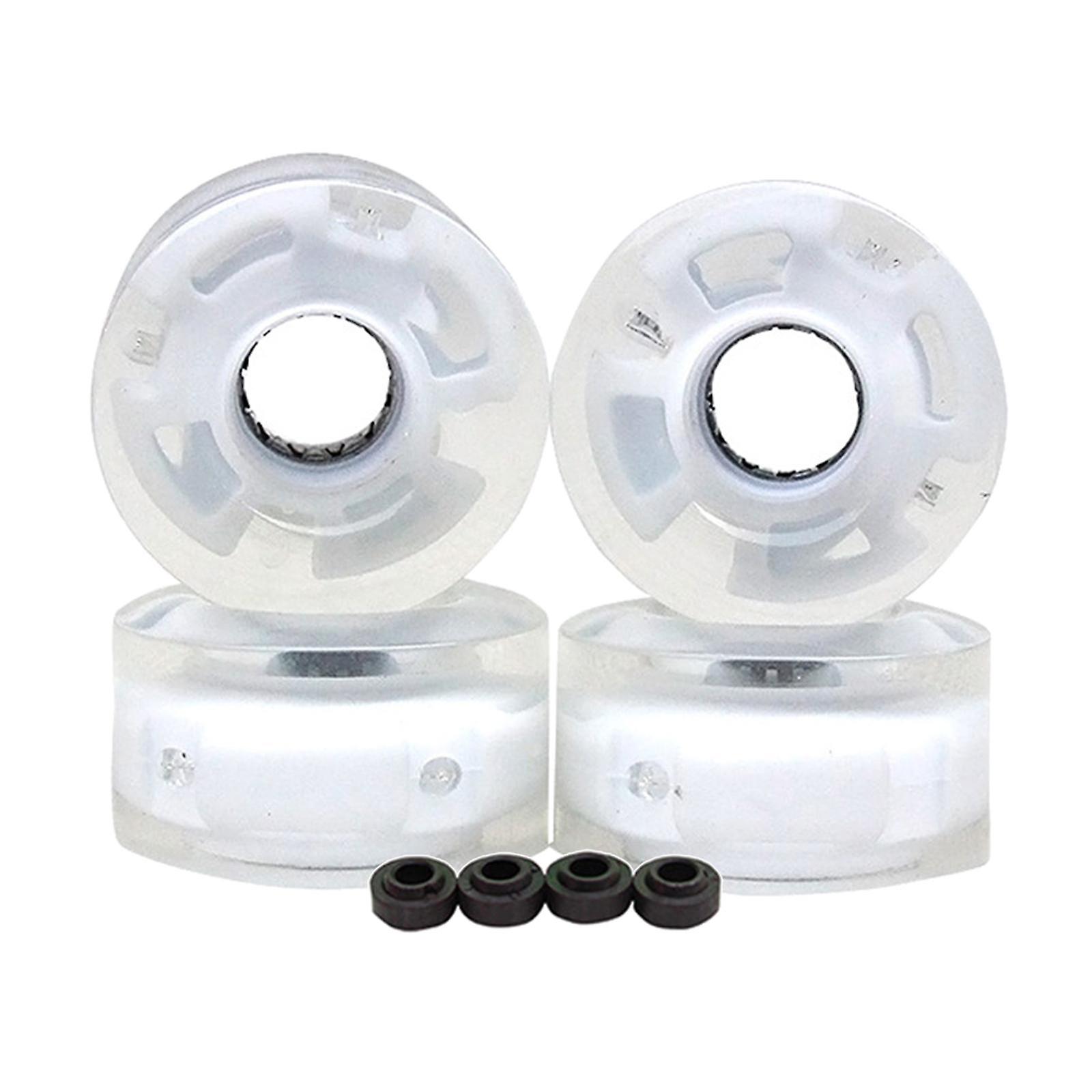 4pcs Roller Skate Wheels Light Up Led Flash pour Double Row Skating Blue