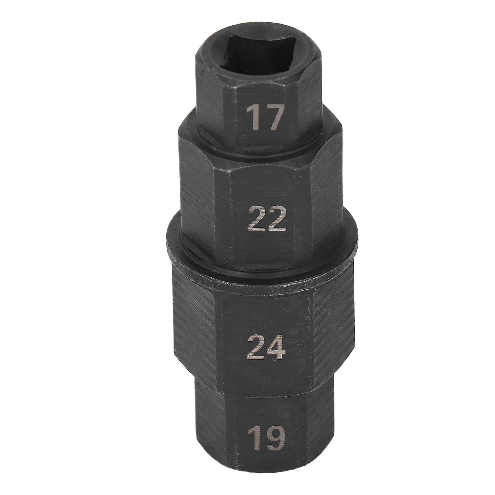 Motorcycle Hex Axle Tool, Dedicated Front Wheel Axle Removal Wrench 17, 19, 22, 24mm, Black