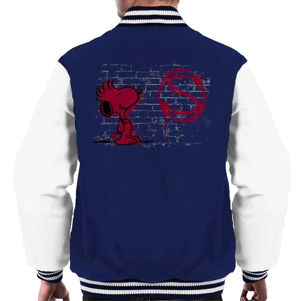 Peanuts Snoopy Red S Graffiti Men's Varsity Jacket
