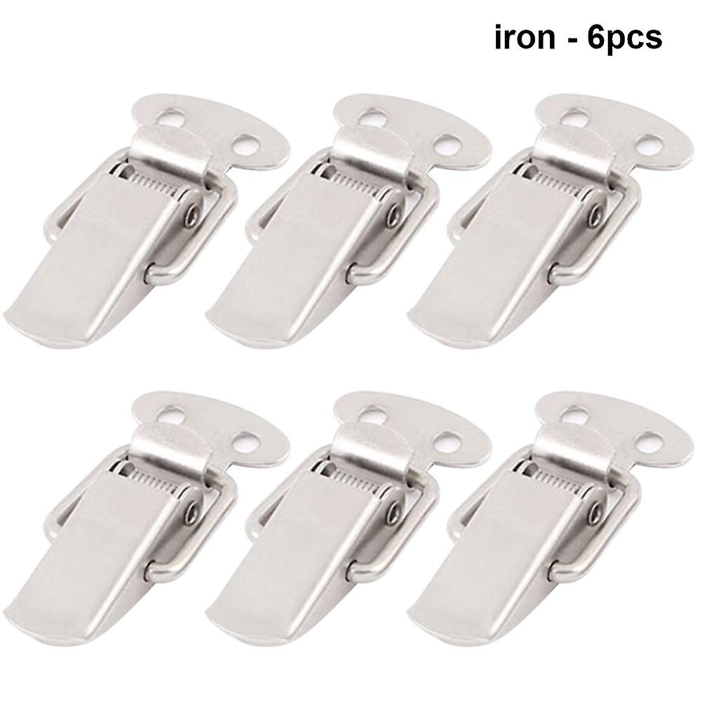 6Pcs Spring Loaded Suitcase Chest Tool Box Locking Toggle Latch Hasp Lock Hardware