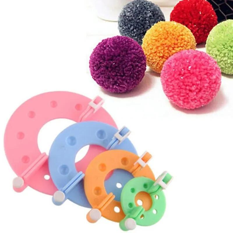 4 Sizes Pom Pom Makers for Fluff Ball Weaver Needle Craft DIY Wool Knitting Tool Set Decoration