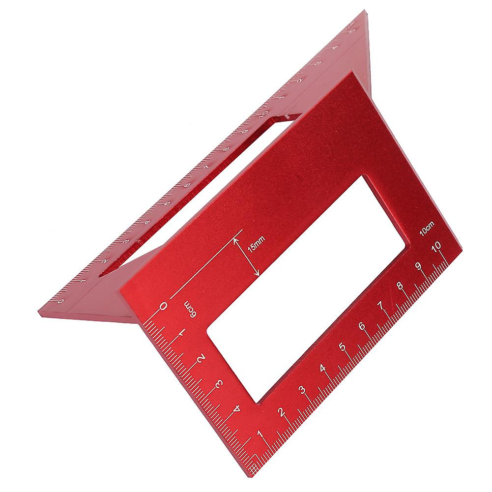 45/90 Degree Multifunctional Aluminum Alloy Angle Ruler Marking Gauge Woodworking Tool (Red) XWZPK