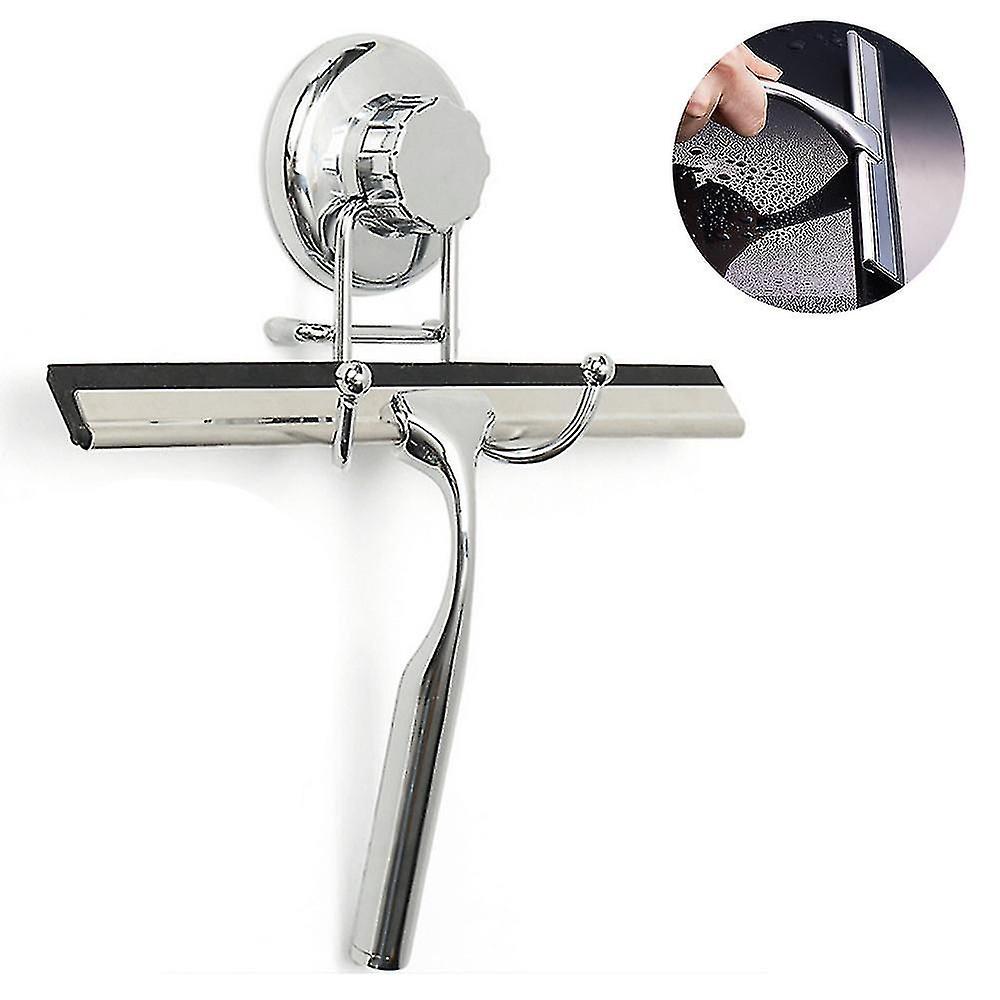 Shower Squeegee,stainless Steel With Replaceable Wiper Blade