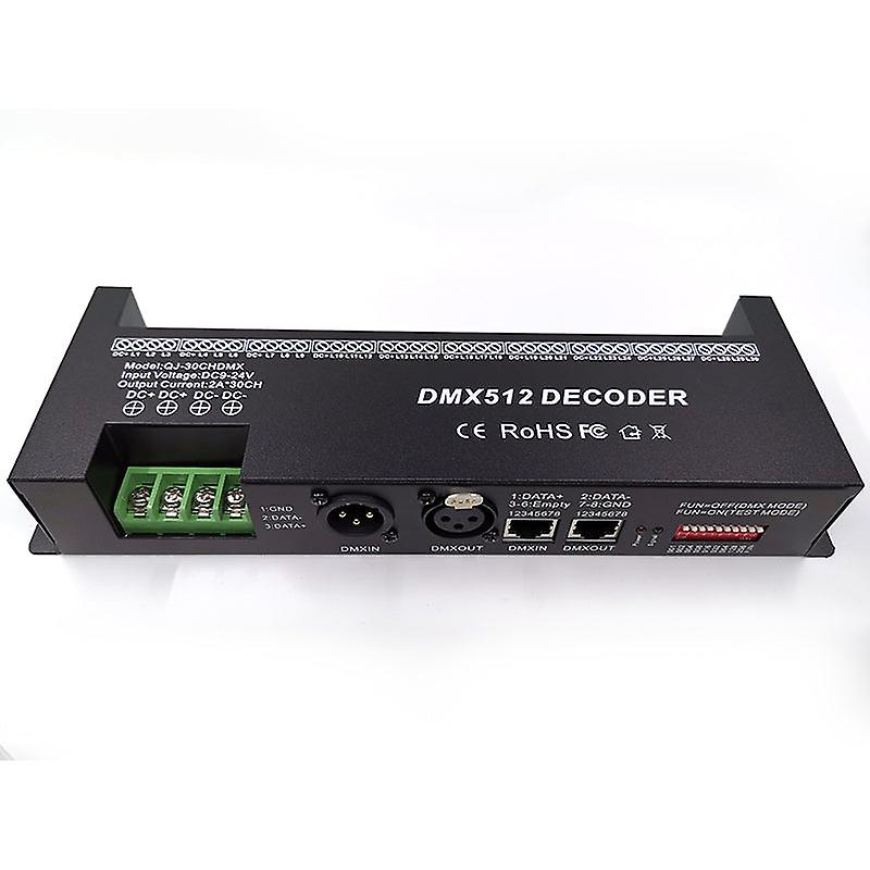 30 Channel Rgb Dmx512 Decoder Controller 60a Dmx Dimmer Pwm Driver Input Dc9-24v 30ch Dmx Decoder Light Control