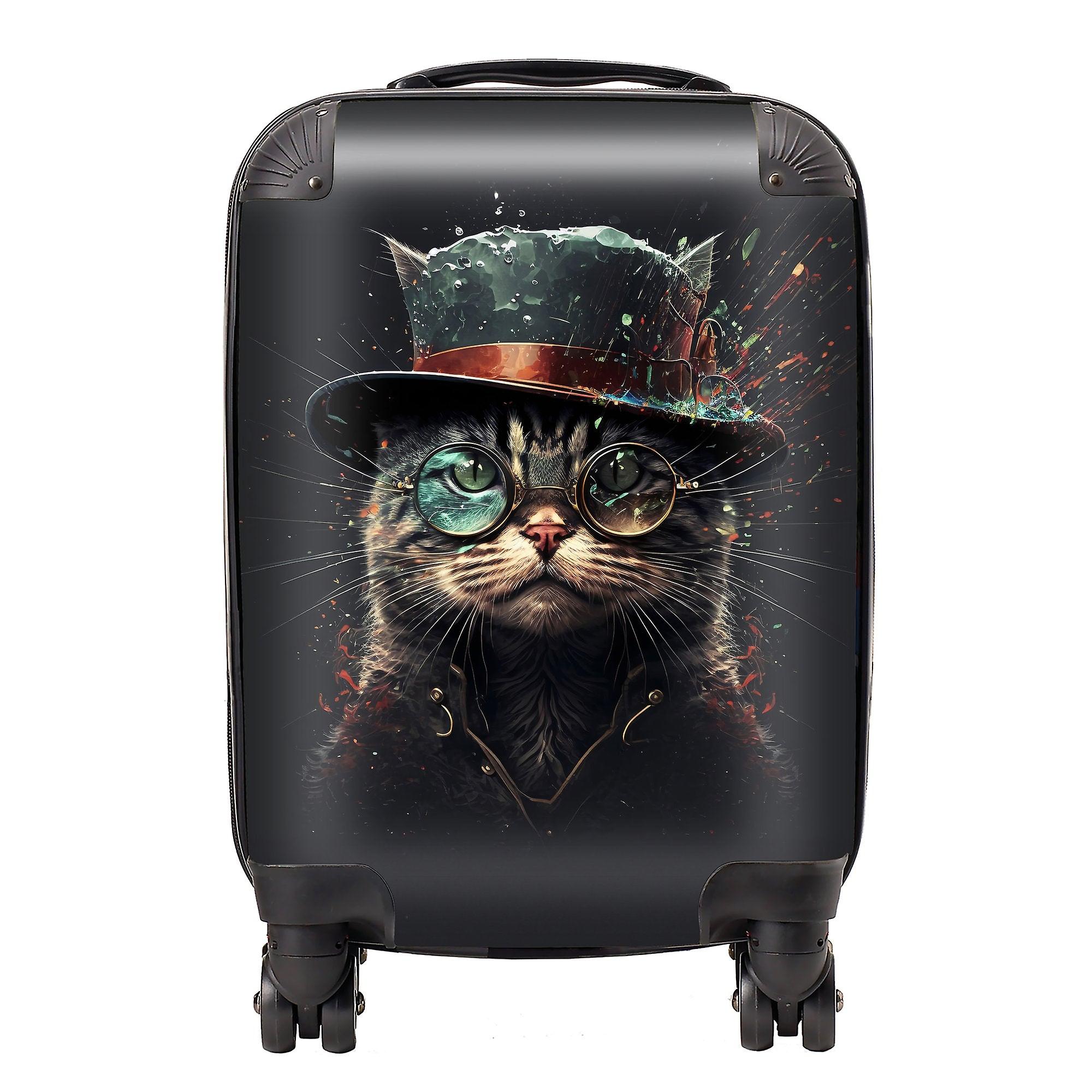 Cat With Glasses Splashart Suitcase