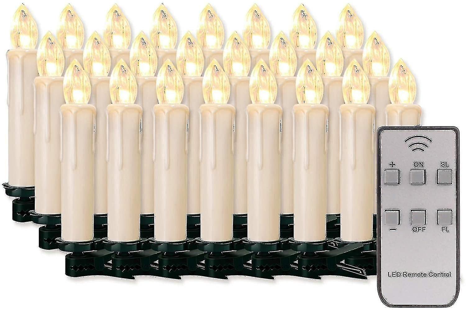 20-Pack Led Candles Led Fairy Lights Cordless Dimmable Candlelight Flameless Christmas Candles for C