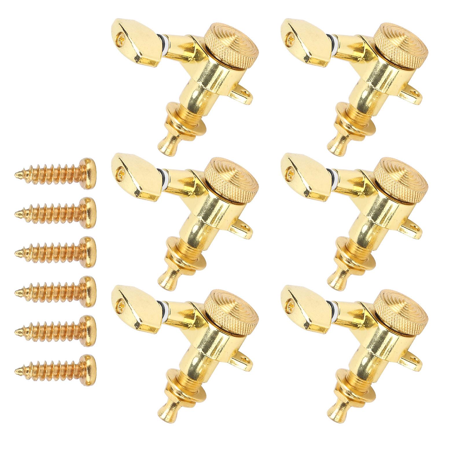 6 Pcs Locking Guitar String Tuning Pegs Kit, Metal Sealed Tuning Head for NHXF Electric Guitar (6 Left Pegs)