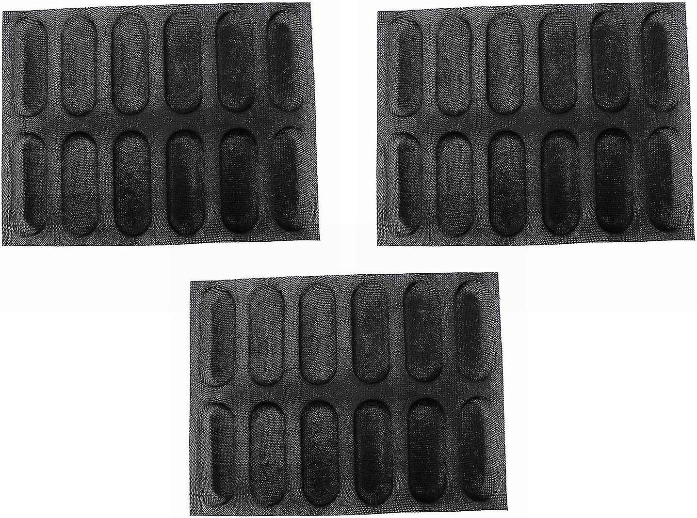 3X Non-Stick Silicone Perforated French Bread Pan Forms - Baking Liners Mat Bread Mould for Hot Dog