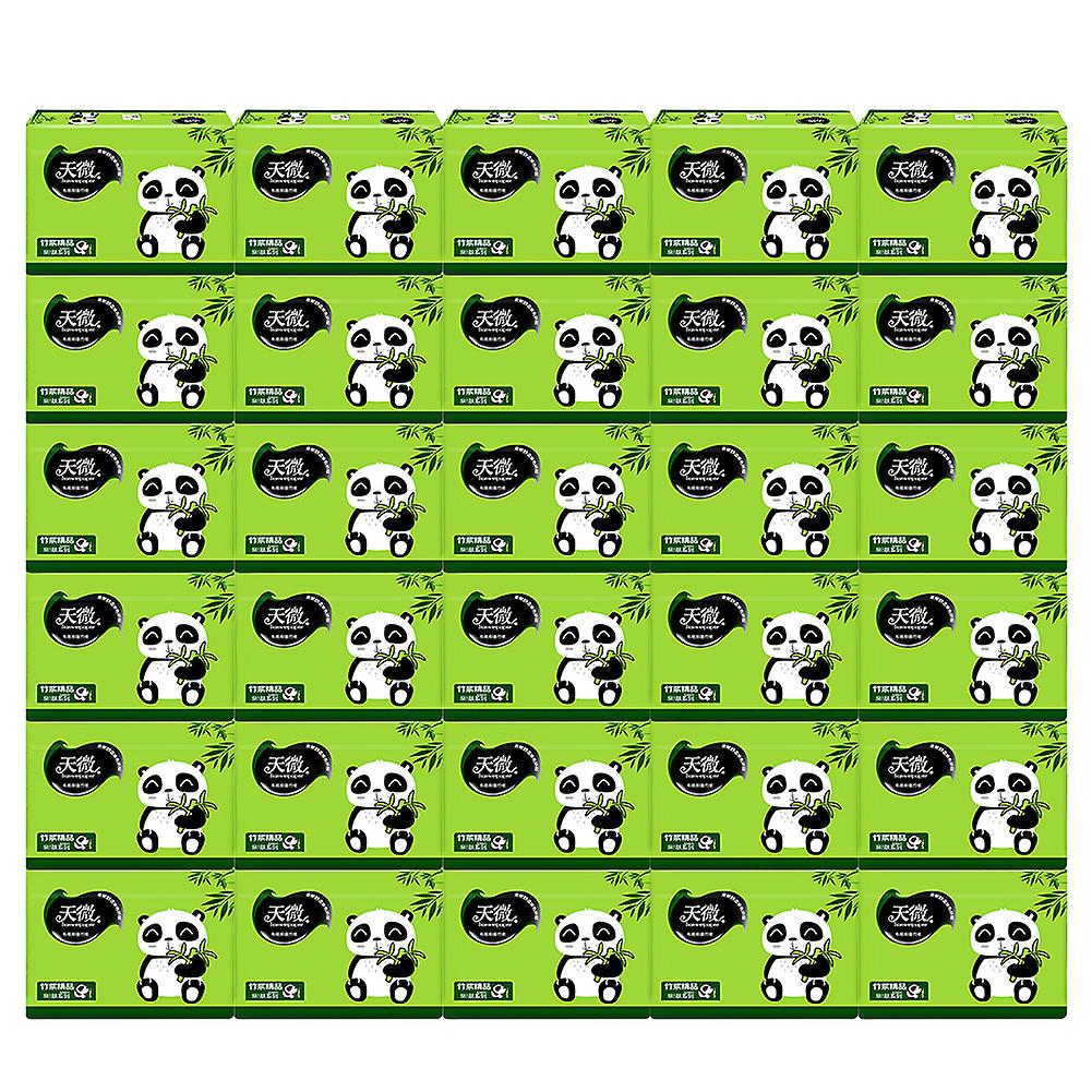 30 packs Toilet Paper Towels Household Use Native Bamboo Pulp Tissue Pumping Paper