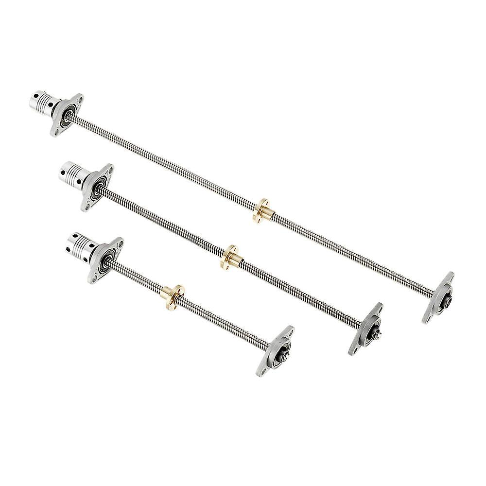 200/300/400Mm T8 Lead Screw With Shaft Coupling And Kfl Pillow Block Flange Ball Bearing Mounting Support Set