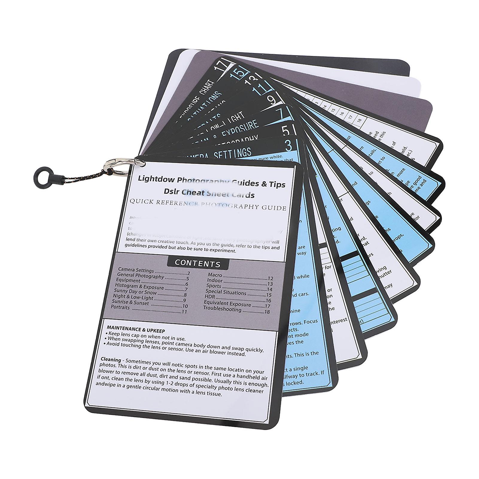 DSLR Cheat Sheet White Balance Gray Card Bundle Quick Reference Guides Master Your Camera Settings Photography Tips 