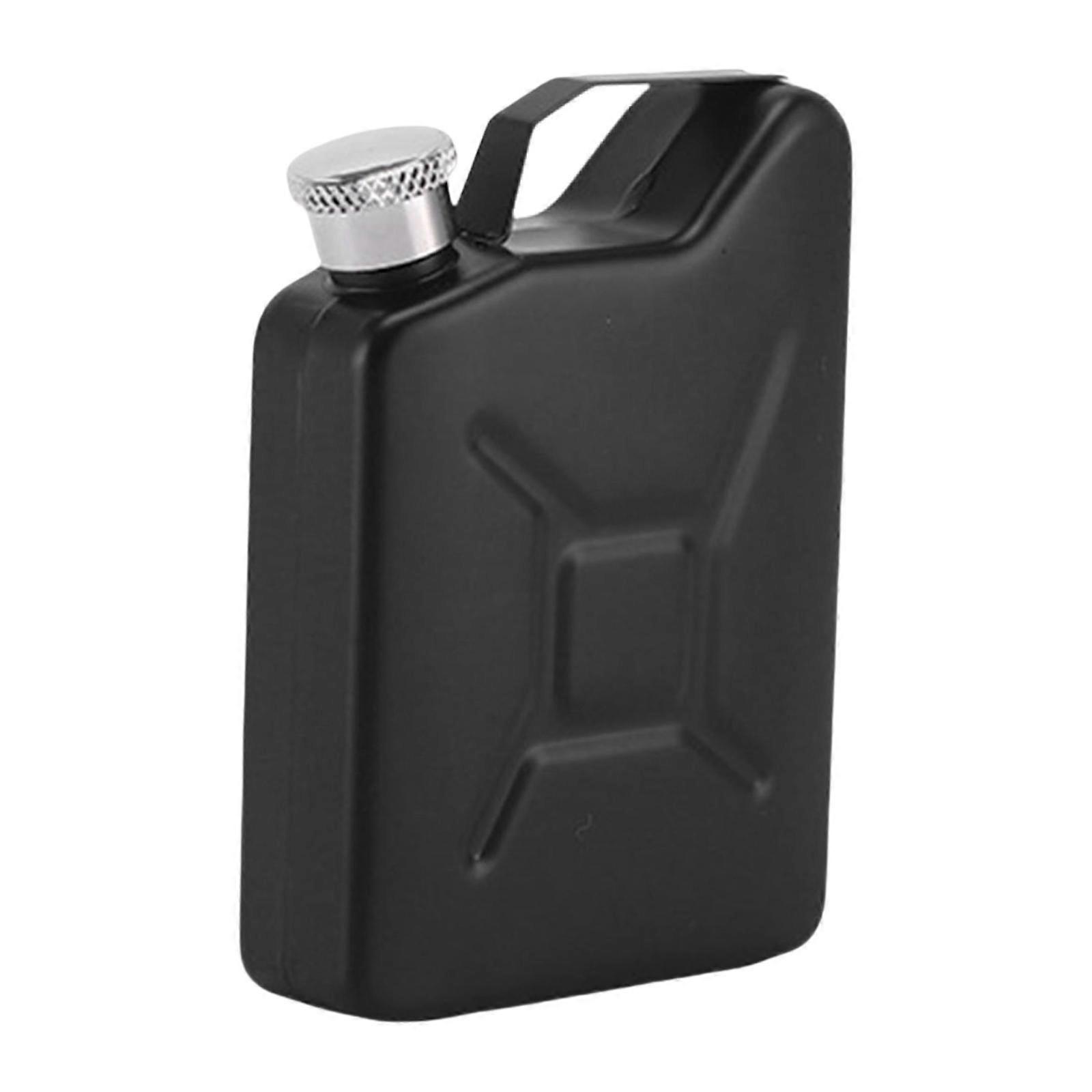Stainless Steel Flask with Screw Cap Mini Drinking Flask Leakproof Hip Flask Black